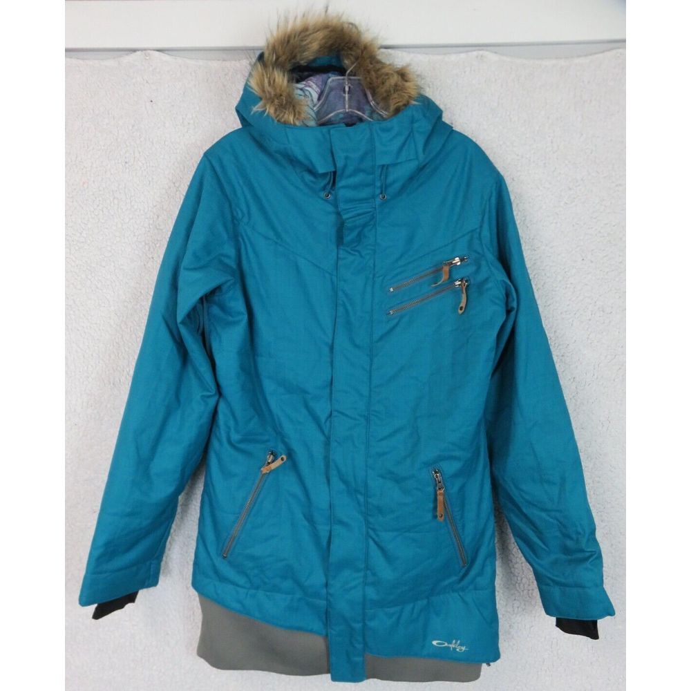 Oakley Icon Thinsulate Snow Ski Snowboard Parka Womens Jacket Size M Blue Loose